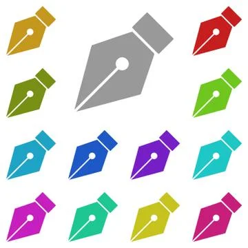 Pen tool, text multi color icon. Simple thin line, outline vector of Text edi Stock Illustration