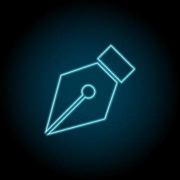 Pen tool, text neon icon. Simple thin line, outline vector of Text editor ico Stock Illustration