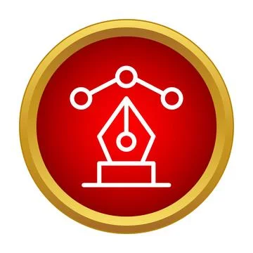 Pen tool vector path drawing icon concept Stock Illustration