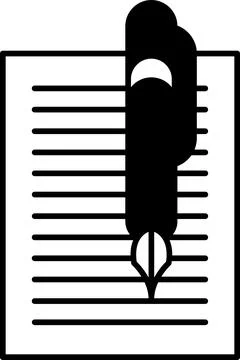 A pen is on top of a sheet of paper Stock Illustration