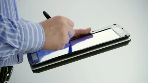 Pen on touch screen Stock Footage 12520570