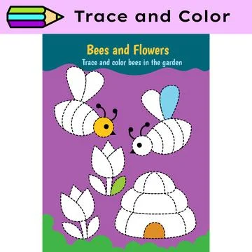 Pen tracing lines activity worksheet for children. Pencil control for kids Stock Illustration