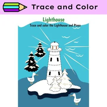 Pen tracing lines activity worksheet for children. Pencil control for kids Stock Illustration
