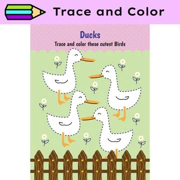 Pen tracing lines activity worksheet for children. Pencil control for kids Stock Illustration
