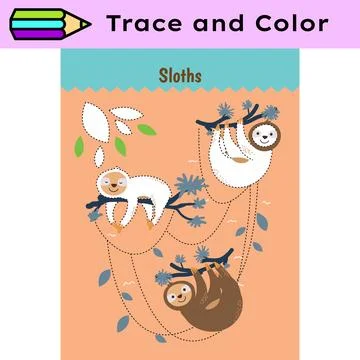 Pen tracing lines activity worksheet for children. Pencil control for kids Stock Illustration