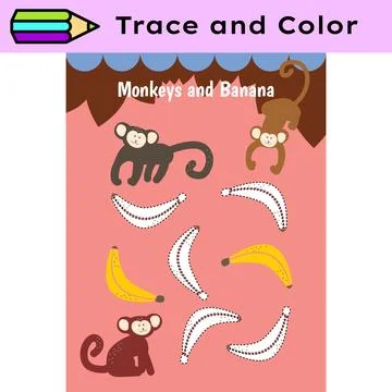Pen tracing lines activity worksheet for children. Pencil control for kids Stock Illustration
