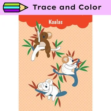 Pen tracing lines activity worksheet for children. Pencil control for kids Stock Illustration
