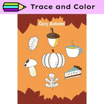 Pen tracing lines activity worksheet for children. Pencil control for kids Stock Illustration
