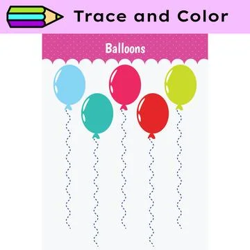 Pen tracing lines activity worksheet for children. Pencil control for kids Stock Illustration