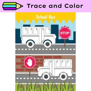 Pen tracing lines activity worksheet for children. Pencil control for kids Stock Illustration