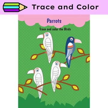 Pen tracing lines activity worksheet for children. Pencil control for kids Stock Illustration