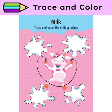 Pen tracing lines activity worksheet for children. Pencil control for kids Stock Illustration