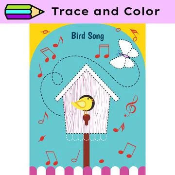 Pen tracing lines activity worksheet for children. Pencil control for kids Stock Illustration