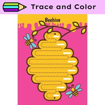 Pen tracing lines activity worksheet for children. Pencil control for kids Stock Illustration