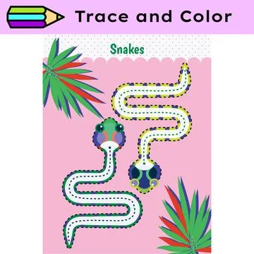 Pen tracing lines activity worksheet for children. Pencil control for kids Stock Illustration