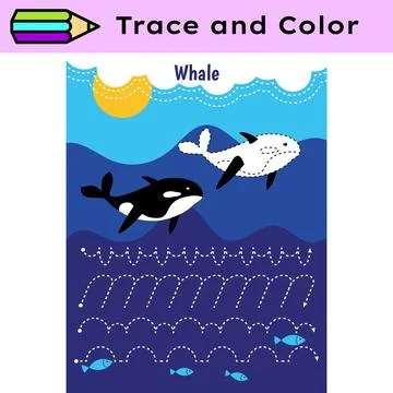 Pen tracing lines activity worksheet for children. Pencil control for kids Stock Illustration