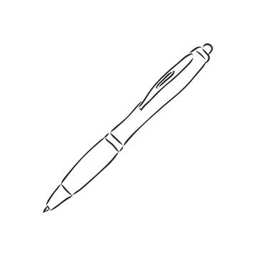 Pen vector sketch on white background Freehand linear black color hand drawn  Stock Illustration