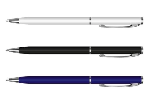 Pen vector white blue black Stock Illustration