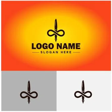Pen write pencil logo icon vector for business brand app icon School Educat.. Stock Illustration