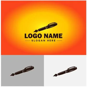 Pen write pencil logo icon vector for business brand app icon School Educat.. Stock Illustration