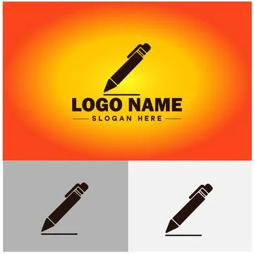 Pen write pencil logo icon vector for business brand app icon School Educat.. Stock Illustration