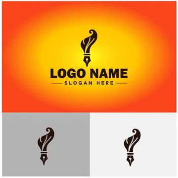 Pen write pencil logo icon vector for business brand app icon School Educat.. Stock Illustration