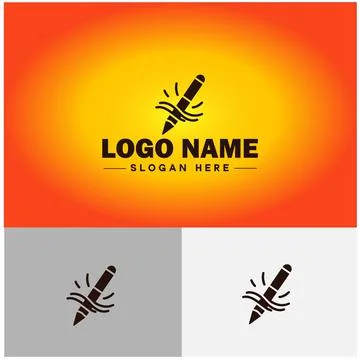 Pen write pencil logo icon vector for business brand app icon School Educat.. Stock Illustration