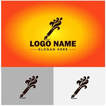 Pen write pencil logo icon vector for business brand app icon School Educat.. Stock Illustration