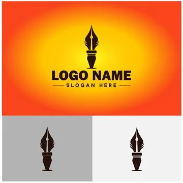 Pen write pencil logo icon vector for business brand app icon School Educat.. Stock Illustration