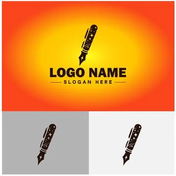 Pen write pencil logo icon vector for business brand app icon School Educat.. Stock Illustration