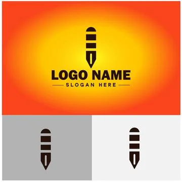 Pen write pencil logo icon vector for business brand app icon School Educat.. Stock Illustration