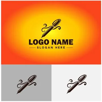 Pen write pencil logo icon vector for business brand app icon School Educat.. Stock Illustration