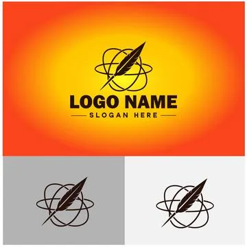 Pen write pencil logo icon vector for business brand app icon School Educat.. Stock Illustration