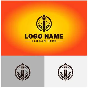 Pen write pencil logo icon vector for business brand app icon School Educat.. Stock Illustration