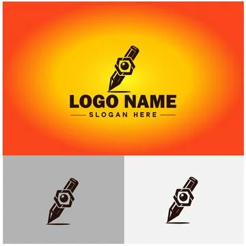 Pen write pencil logo icon vector for business brand app icon School Educat.. Stock Illustration