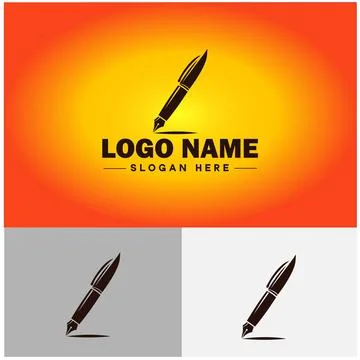 Pen write pencil logo icon vector for business brand app icon School Educat.. Stock Illustration