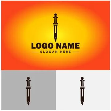 Pen write pencil logo icon vector for business brand app icon School Educat.. Stock Illustration