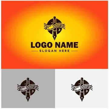 Pen write pencil logo icon vector for business brand app icon School Educat.. Stock Illustration