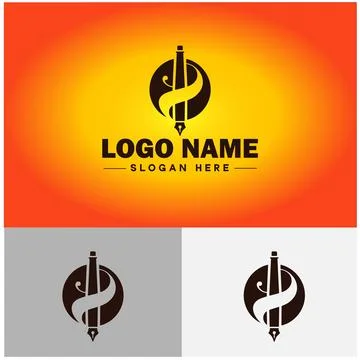Pen write pencil logo icon vector for business brand app icon School Educat.. Illustrazione stock