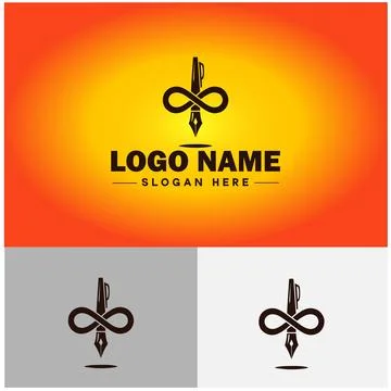 Pen write pencil logo icon vector for business brand app icon School Educat.. Stock Illustration