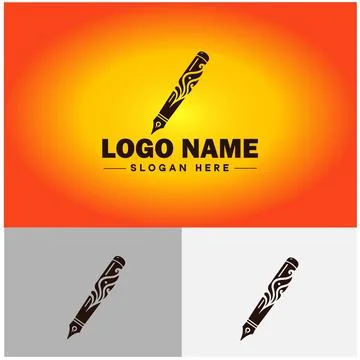 Pen write pencil logo icon vector for business brand app icon School Educat.. Stock Illustration