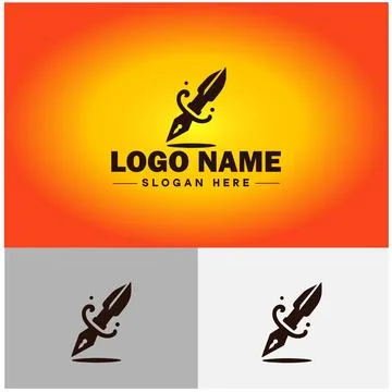 Pen write pencil logo icon vector for business brand app icon School Educat.. Stock Illustration