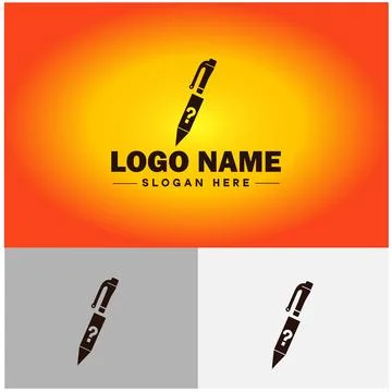 Pen write pencil logo icon vector for business brand app icon School Educat.. Stock Illustration