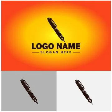 Pen write pencil logo icon vector for business brand app icon School Educat.. Stock Illustration