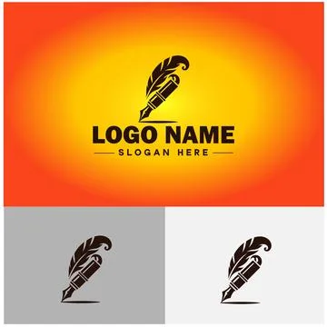 Pen write pencil logo icon vector for business brand app icon School Educat.. Stock Illustration