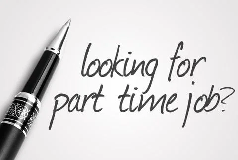 Pen writes looking for part time job on white blank paper Foto stock