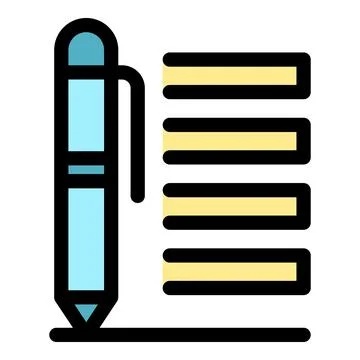 Pen writing on checklist, completing tasks, or taking notes Stock Illustration