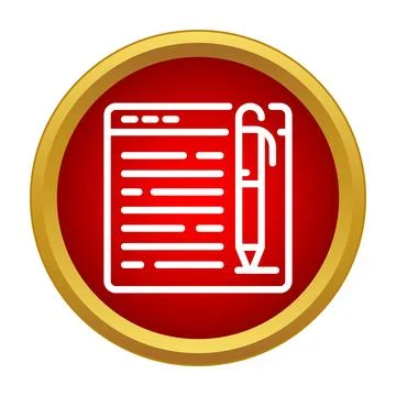 Pen writing on a document icon representing online content creation Stockillustratie