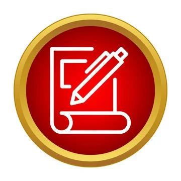 Pen writing on document inside edit button icon Stock Illustration