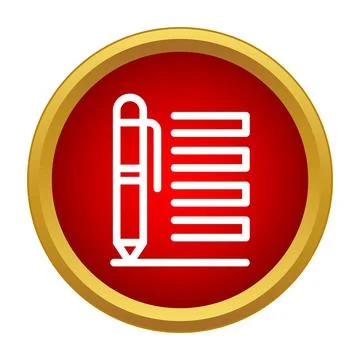 Pen writing on document line icon button concept 스톡 일러스트